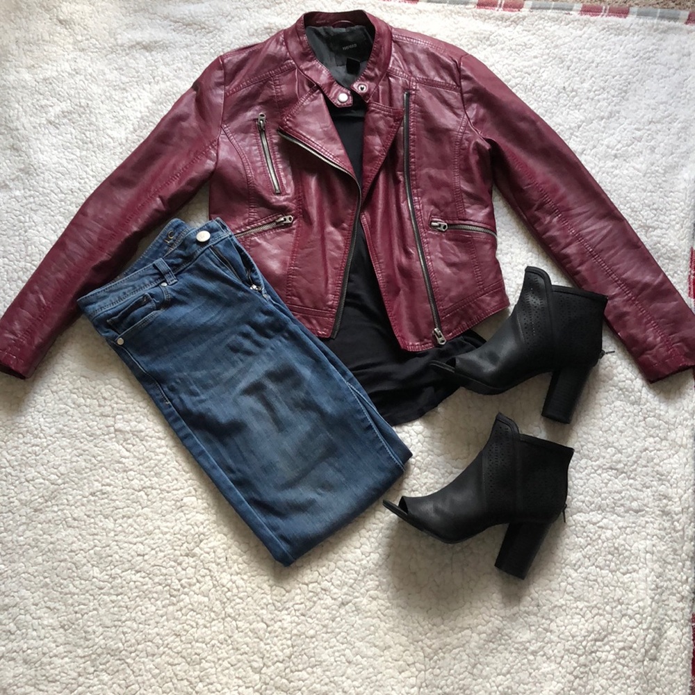Red leather jacket